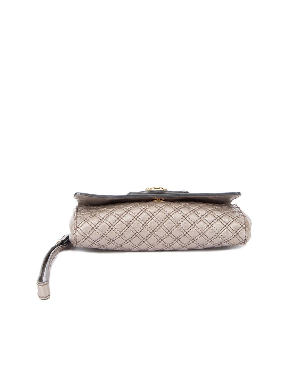 Marc Jacobs Women's Taupe Metallic Quilted Clutch 1