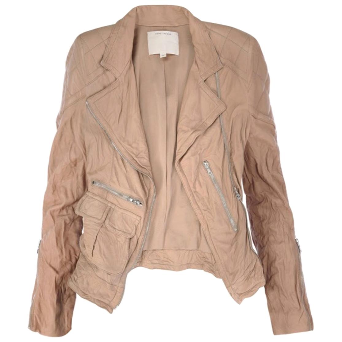 Marc Jacobs Wrinkled Leather Biker Jacket