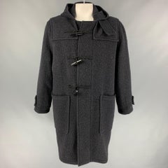 MARC JACOBS x GLOVERALL - Manteau en laine noir avec fermeture à glissière et fermeture éclair, taille XL