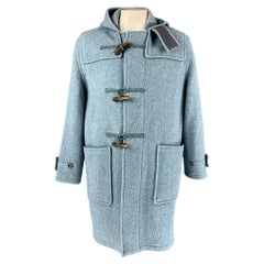 MARC JACOBS x GLOVERBALL Size XL Light Blue Wool Toggle Closure Duffle Coat