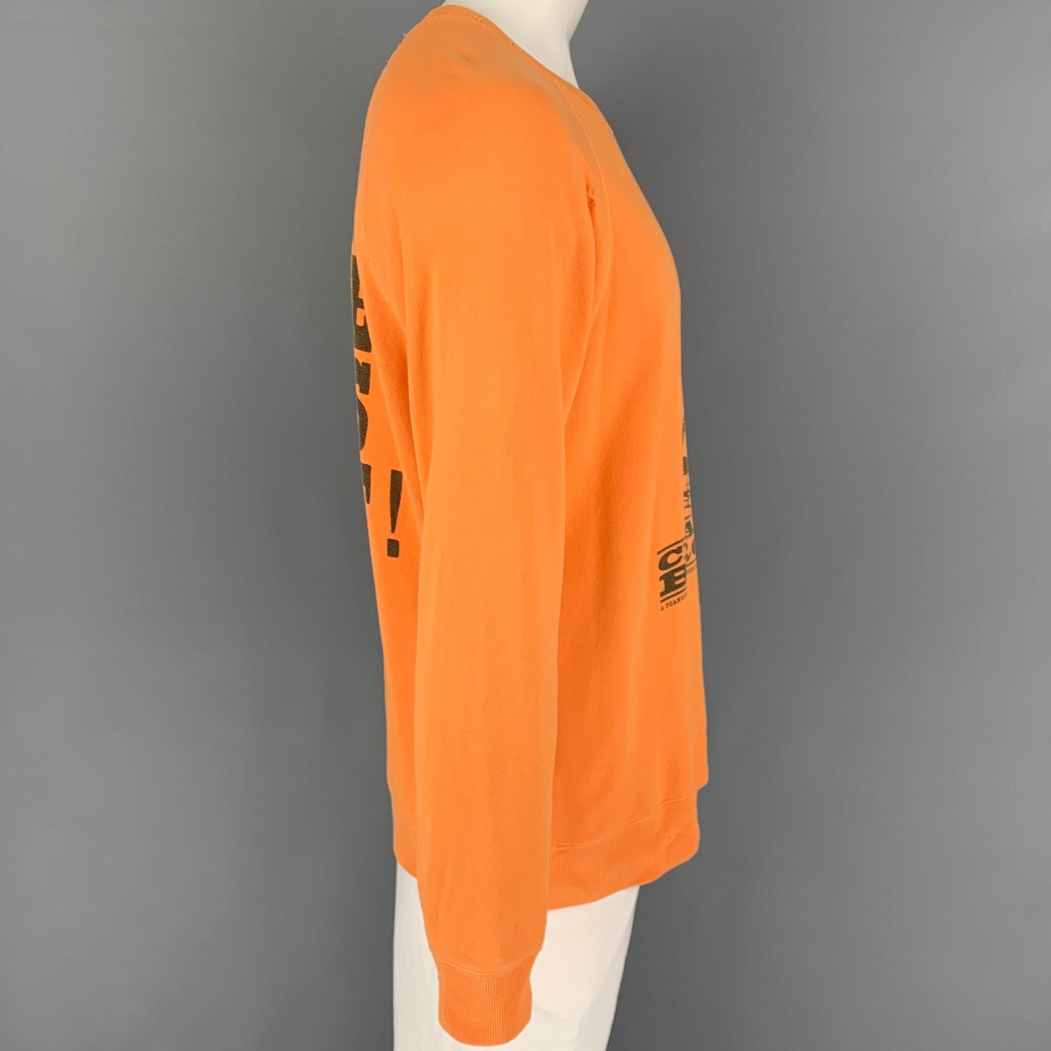 MARC JACOBS x PEANUTS Size L Orange Black Graphic Cotton Crew-Neck Sweatshirt In Good Condition For Sale In San Francisco, CA