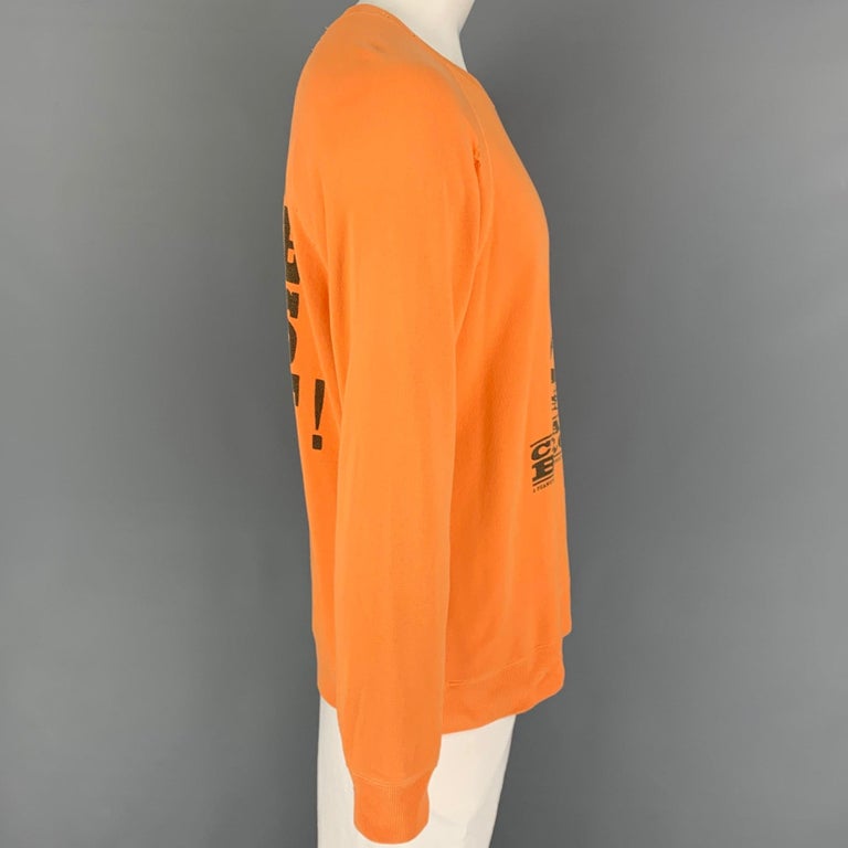 MARC JACOBS x PEANUTS Size L Orange Black Graphic Cotton Crew-Neck