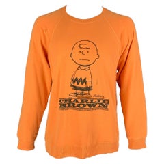 MARC JACOBS x PEANUTS Size L Orange Black Graphic Cotton Crew-Neck Sweatshirt