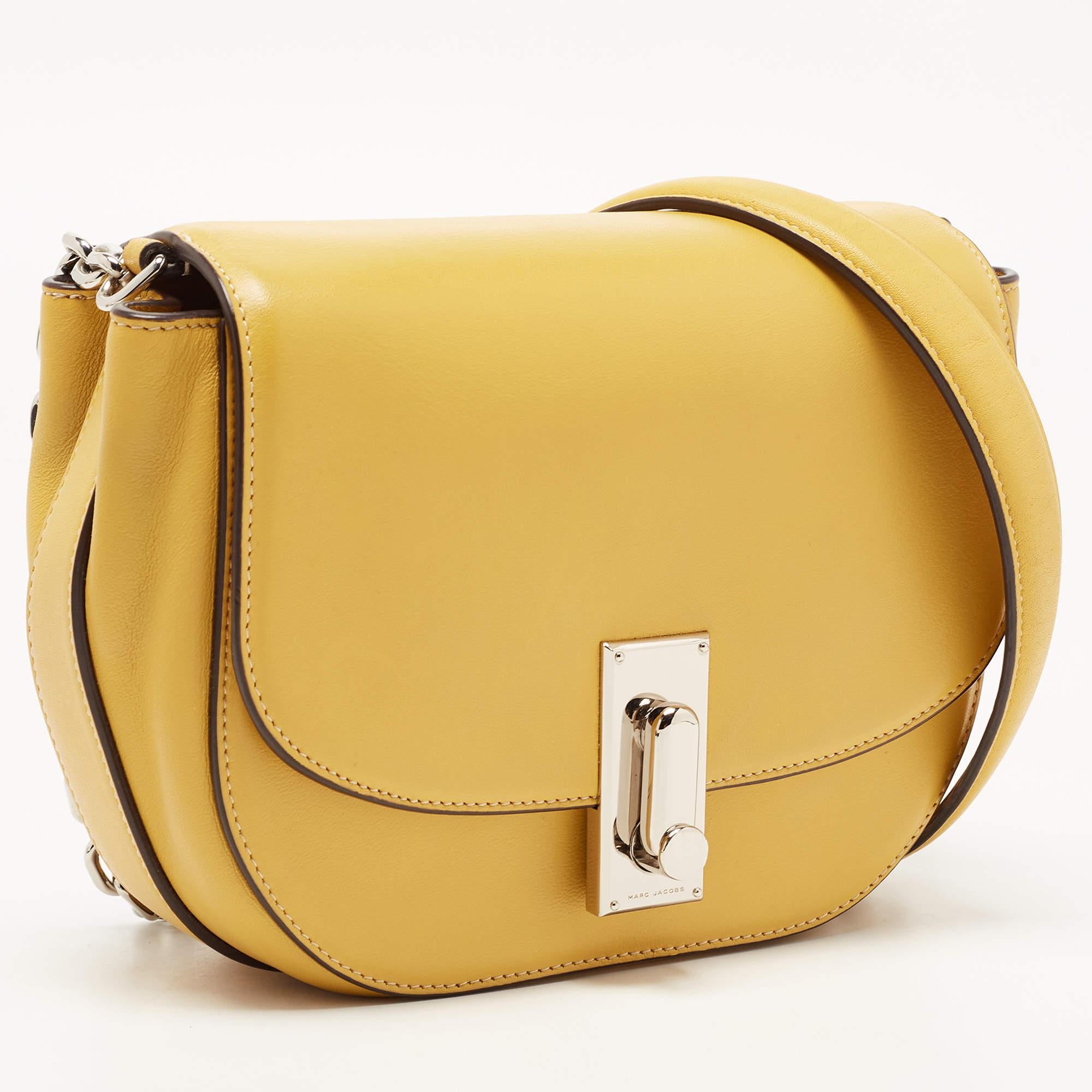 Marc Jacobs Yellow Leather West End The Jane Saddle Shoulder Bag 9