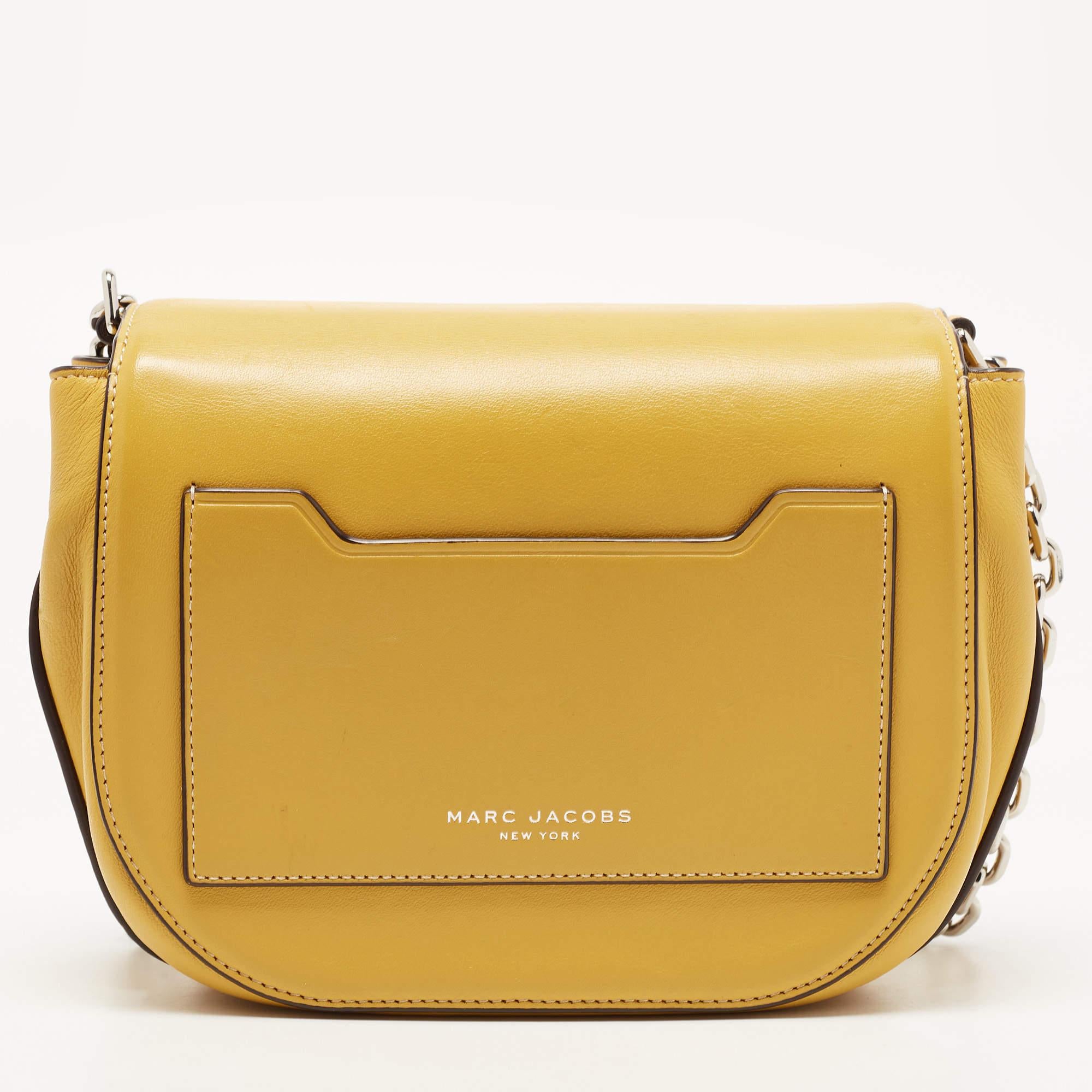 Marc Jacobs Yellow Leather West End The Jane Saddle Shoulder Bag 10