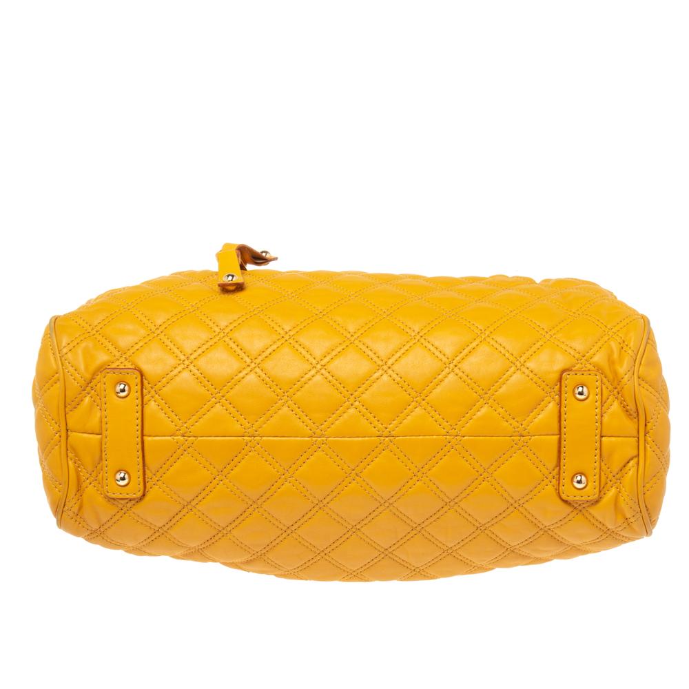 Marc Jacobs Yellow Quilted Leather Stam Satchel 5