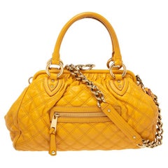 Marc Jacobs Yellow Quilted Leather Stam Satchel