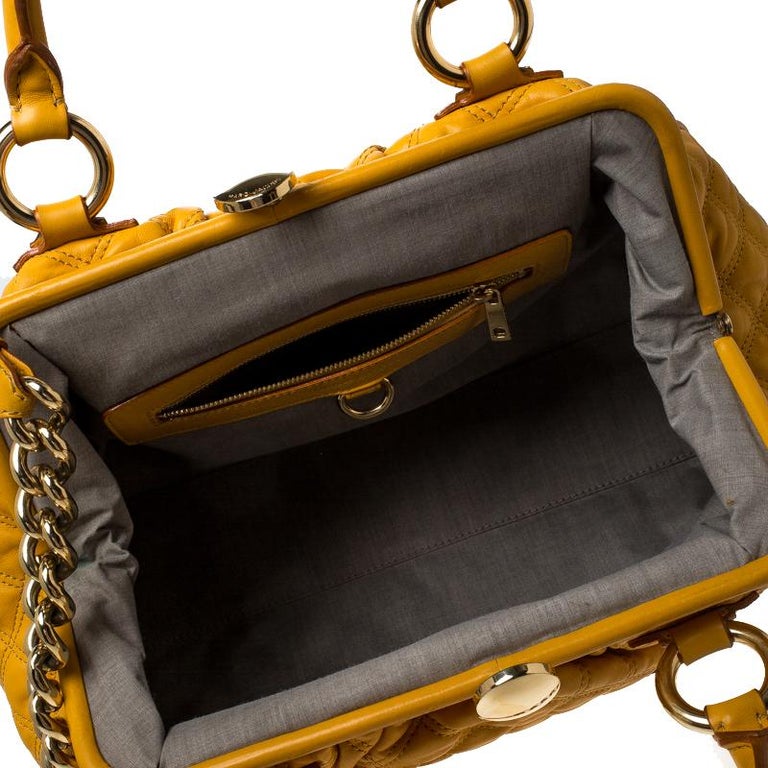 Marc Jacobs Yellow Quilted Leather Stam Shoulder Bag For Sale at 1stDibs