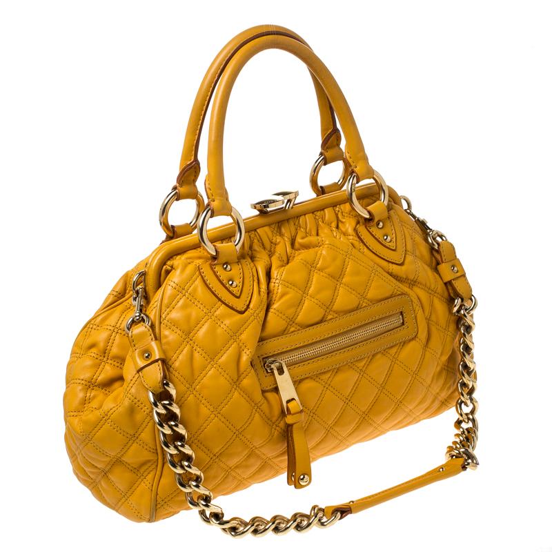 yellow quilted bag