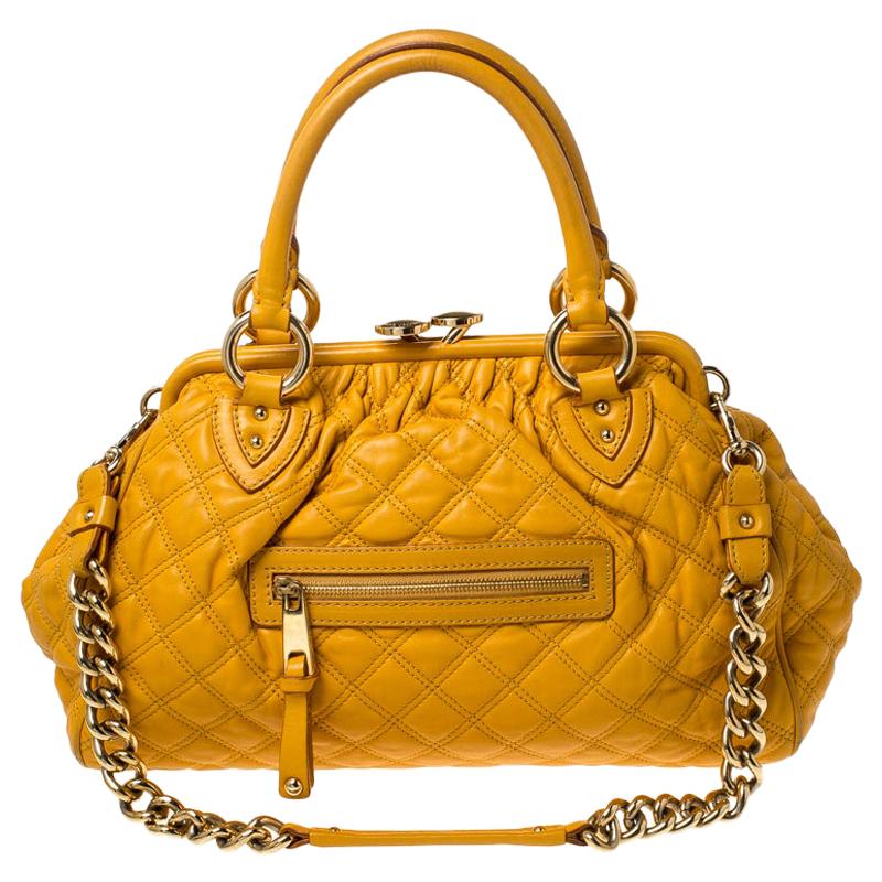 Marc Jacobs Yellow Quilted Leather Stam Shoulder Bag
