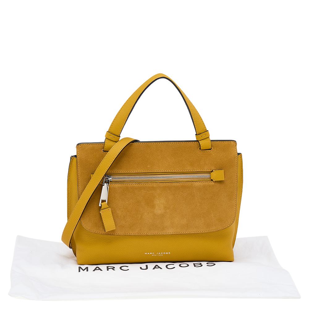 Marc Jacobs Yellow Suede And Leather Waverly Top Handle Bag 5