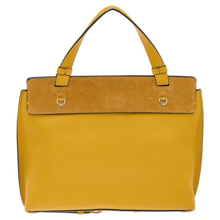 Marc Jacobs Yellow Suede And Leather Waverly Top Handle Bag at 1stDibs