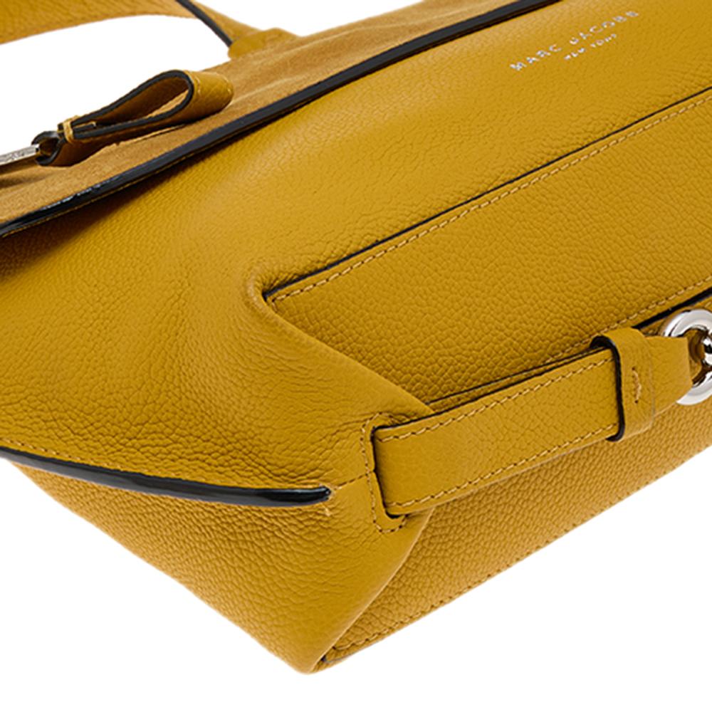 Marc Jacobs Yellow Suede And Leather Waverly Top Handle Bag 2