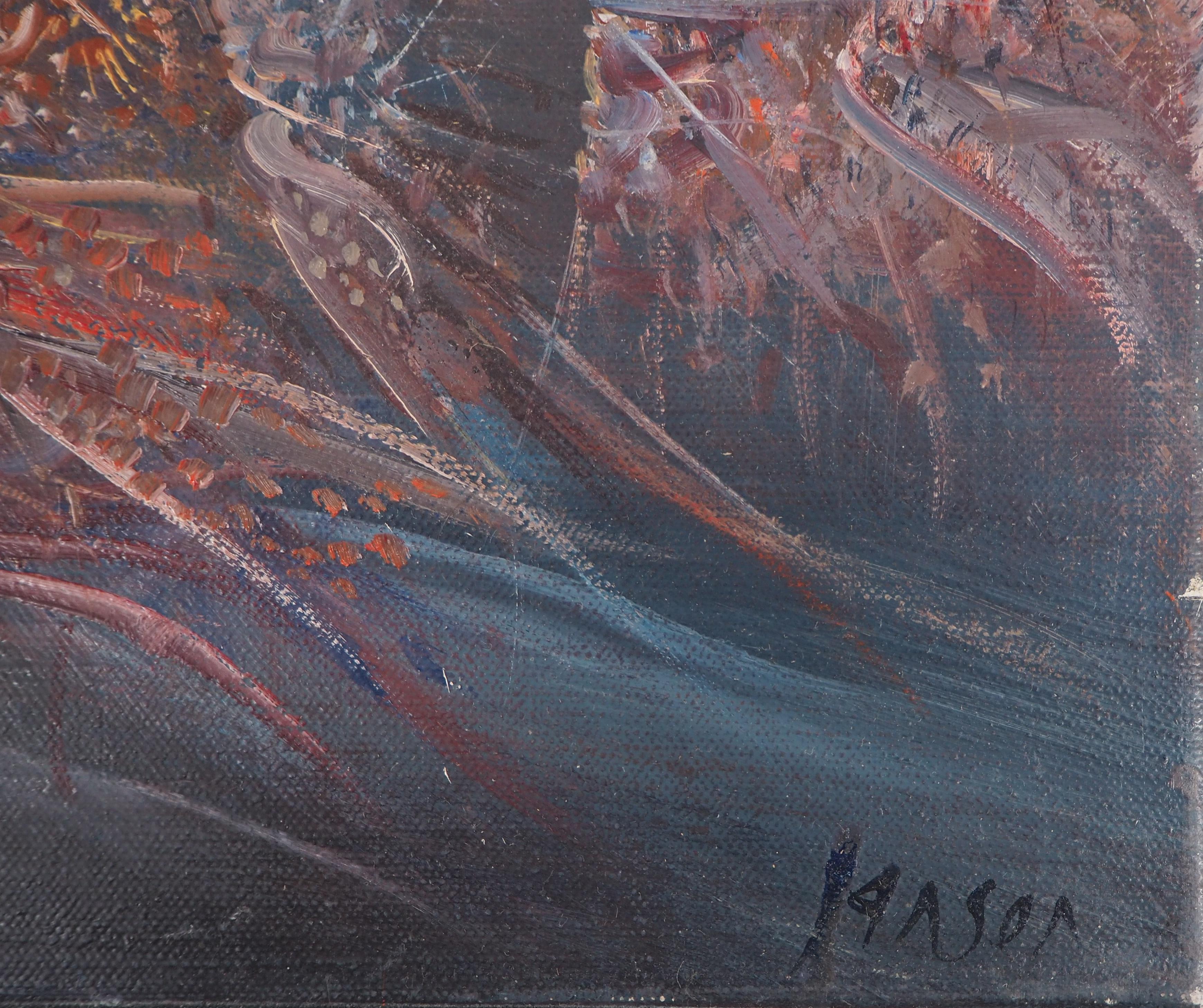 Paisaje surrealista - Óleo original sobre lienzo, firmado a mano - Painting de Marc Janson