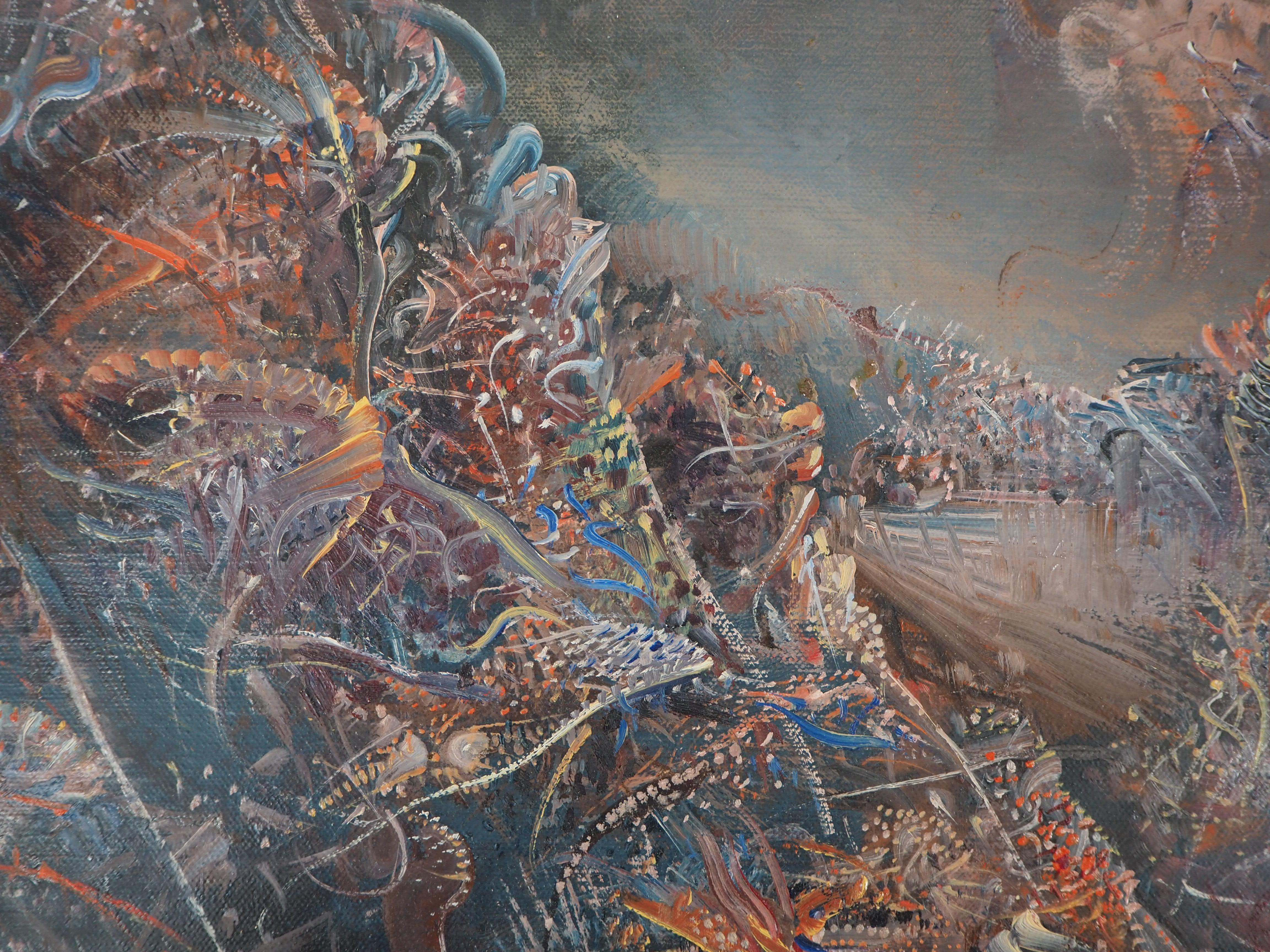 Marc Janson
Paisaje surrealista

Óleo sobre convas
Firmado abajo a la derecha
Firmado de nuevo en el reverso
Sobre lienzo 46 x 55 c m (c. 18 x 22 pulg.)

Muy buen estado, ligeros defectos en el borde