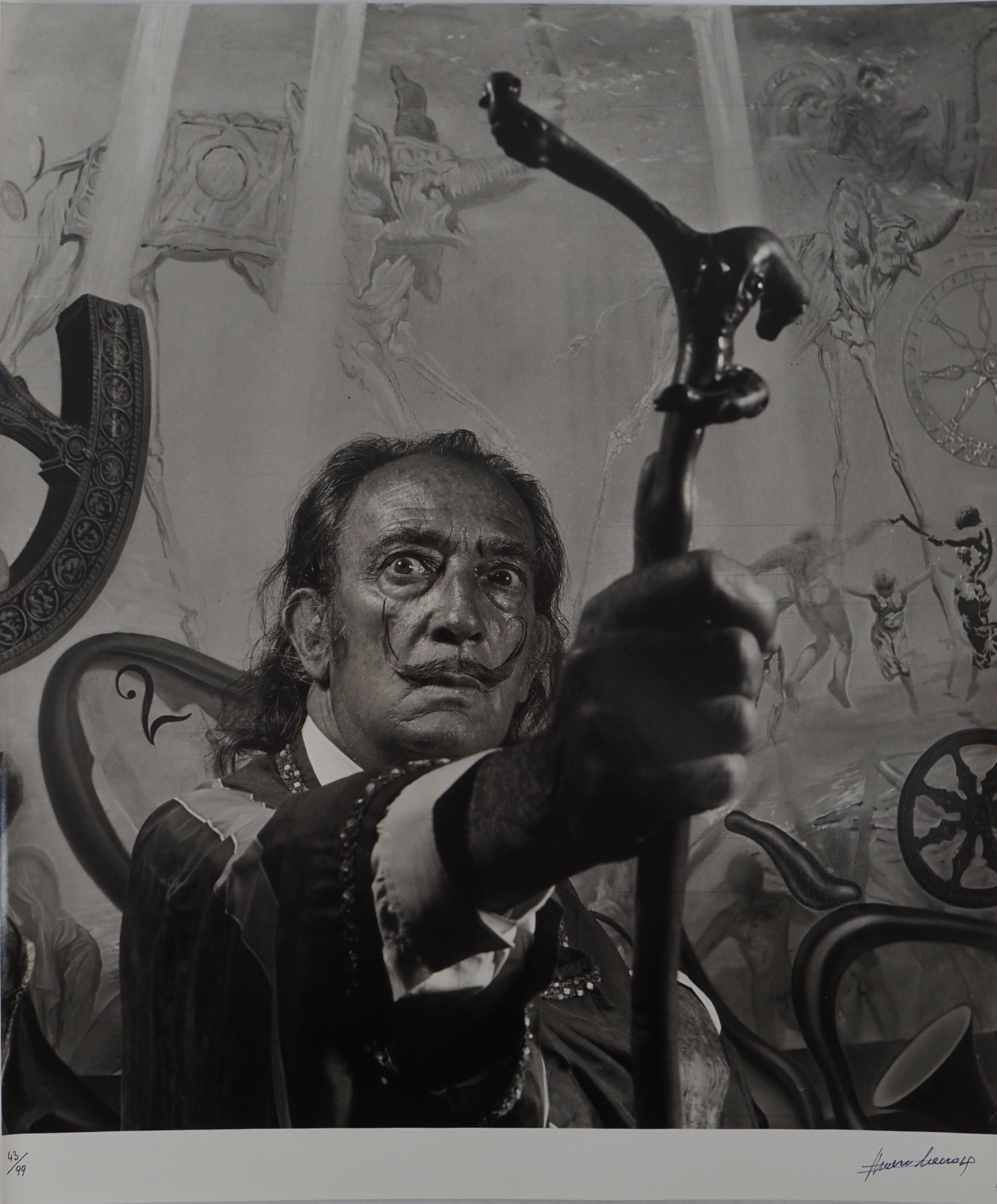 Marc Lacroix Portrait Photograph - Dalí Holding his Walking Stick - Original Gelatin Silver Photography