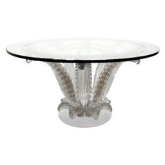 Marc Lalique "Table Cactus" en cristal clair 1985 (signé)