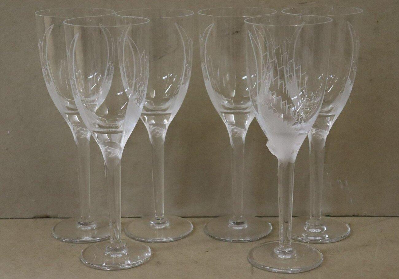 Marc Lalique : douze flûtes à champagne « Ange » en cristal Excellent état - En vente à SAINT-OUEN-SUR-SEINE, FR