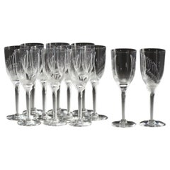 Marc Lalique: Twelve Crystal "Angel" Champagne Flutes