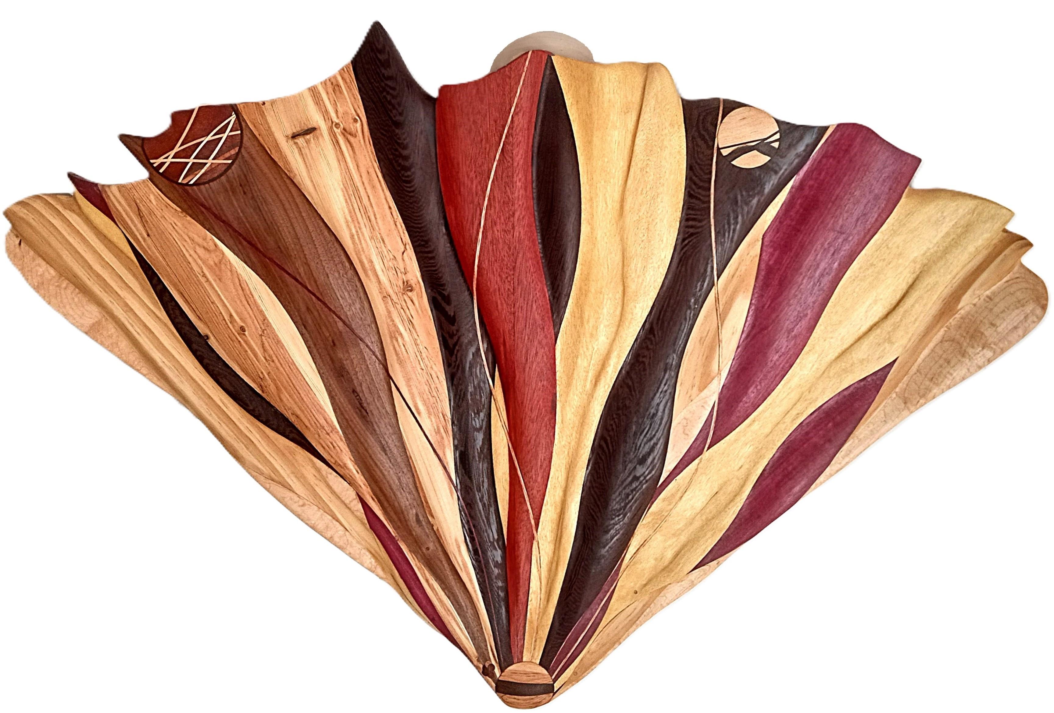 Marc Lamm Abstract Sculpture - fan 19 - Original Abstract Wood Sculpture