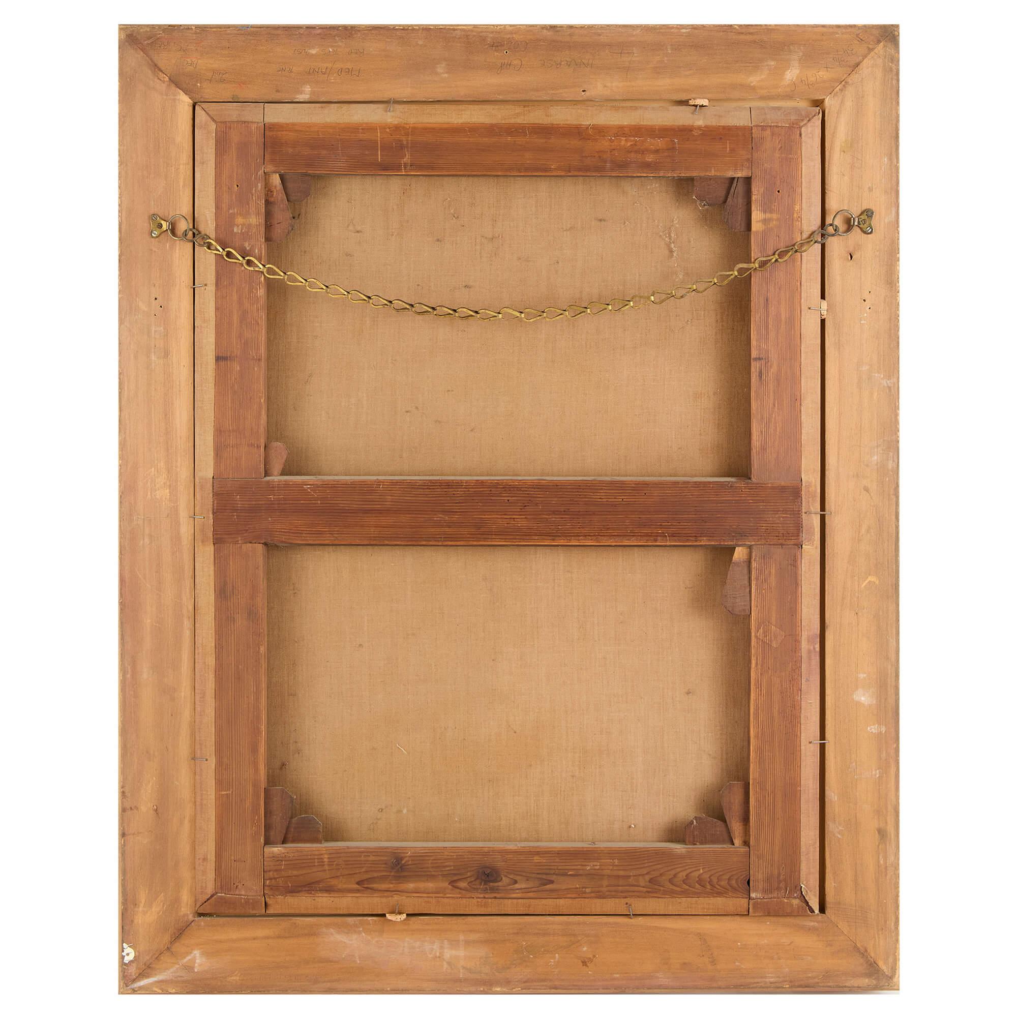 Large Antique French Floral Still Life Hanging Orchid Basket Marc-Laurent Bruyas For Sale 4