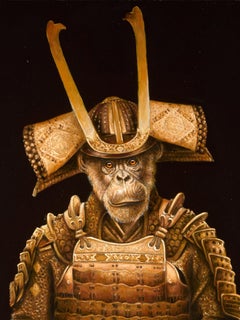 Marc Le Rest, Samurai Akechi, Oil on Canvas, Framed, Signed and Dated 2018