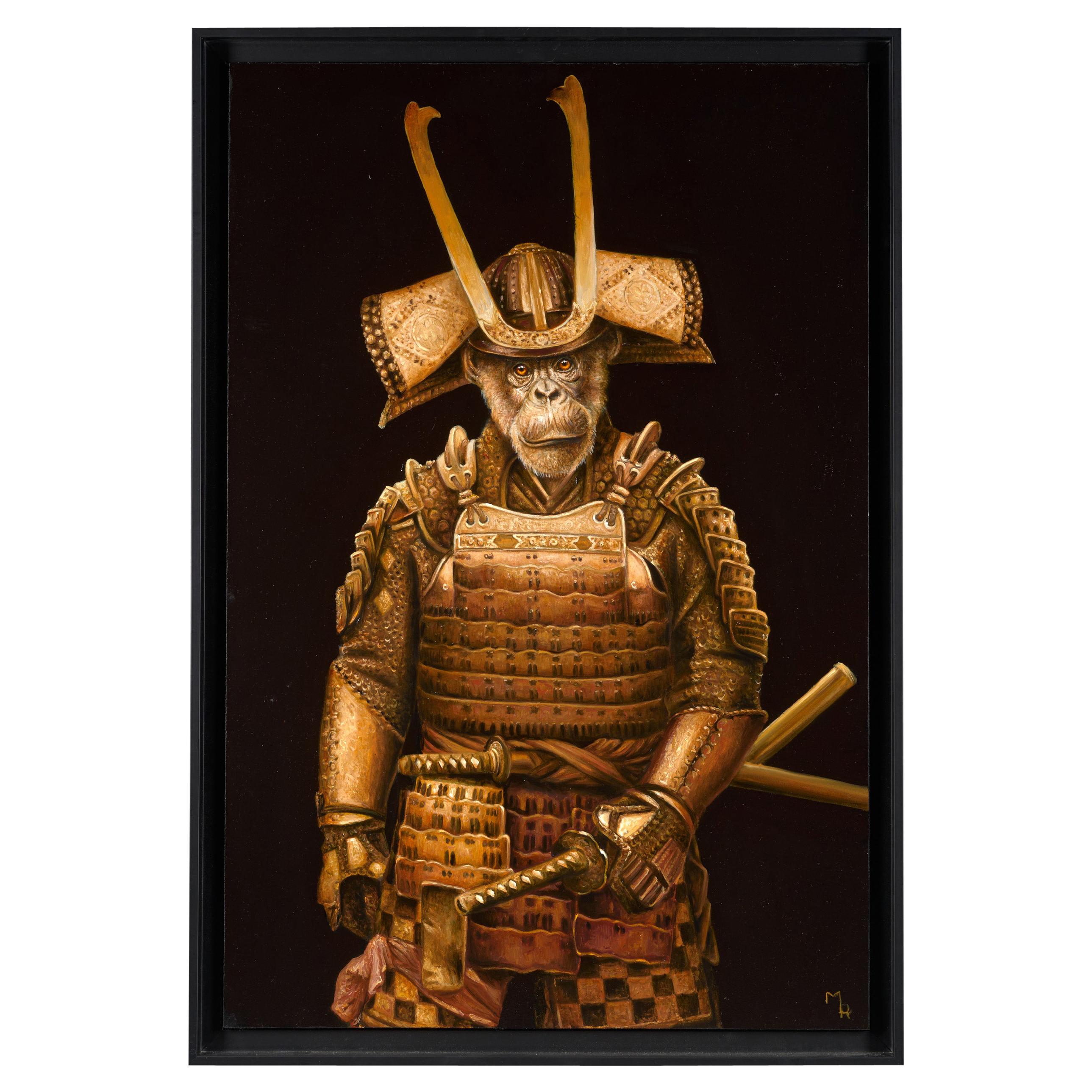 Marc Le Rest, Samurai Akechi, Oil on Canvas, Framed, Signed and Dated 2018