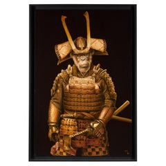 Marc Le Rest, Samurai Akechi, huile sur toile, encadrée, signée et datée de 2018