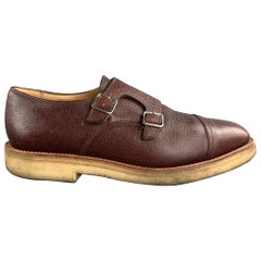 MARC MCNAIRY Size 10 Brown Leather Double Monk Strap Loafers
