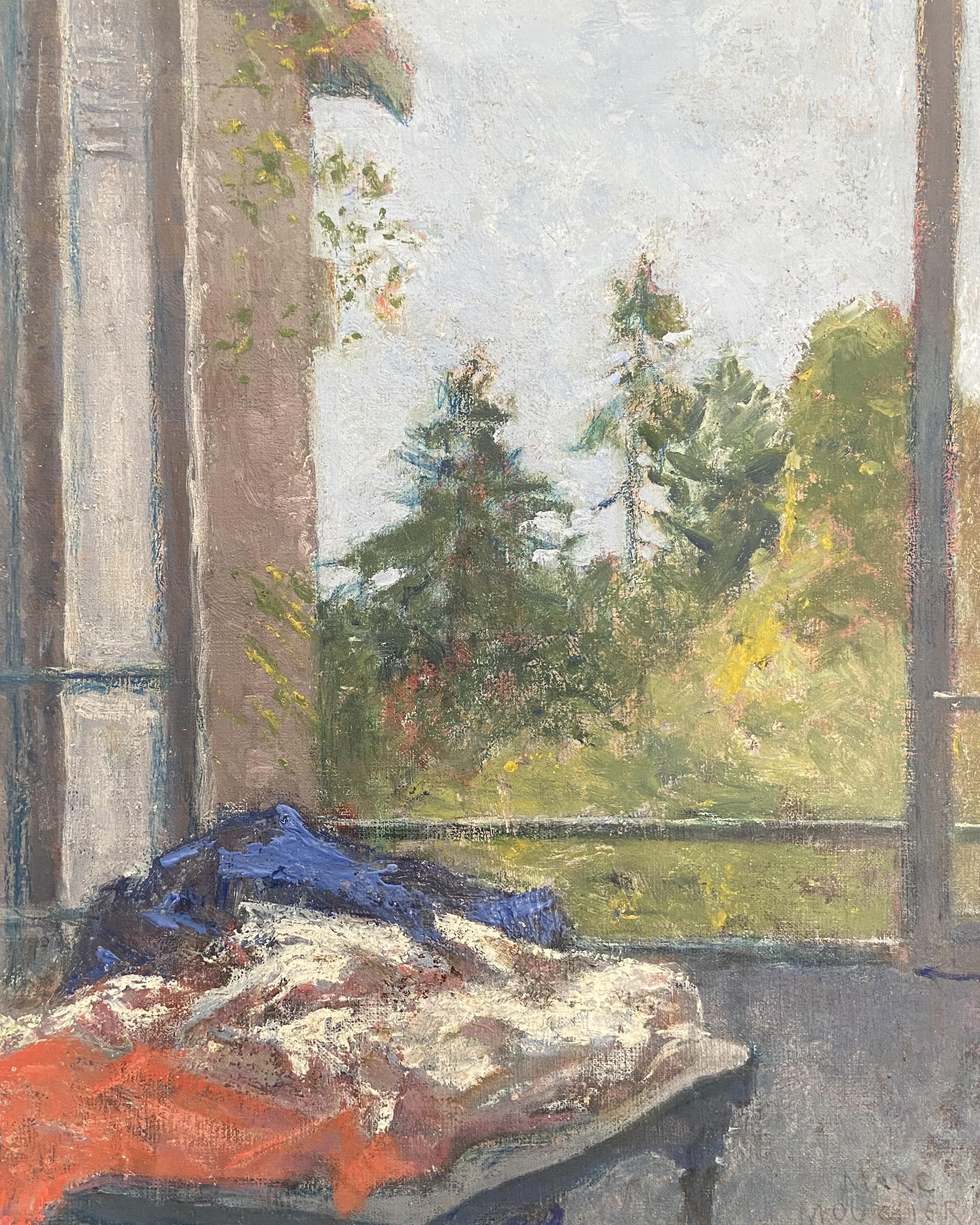 Marc Mouclier (1866-1947) Le Drapeau à la fenêtre, 1942 huile sur panneau signée en vente 7