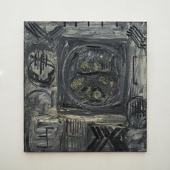 Très grande huile sur toile Appels II de Marc Mulders, 1986