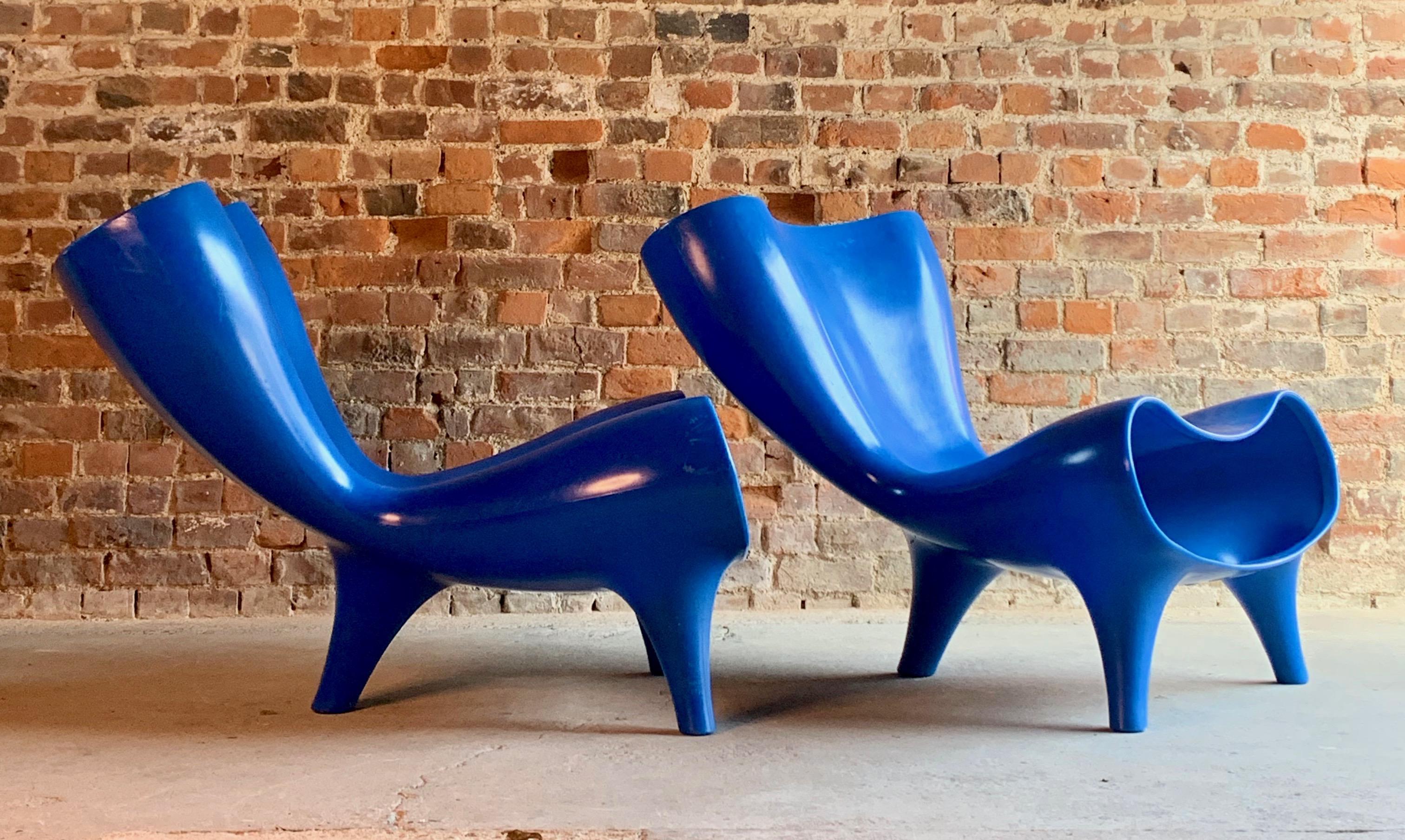 Marc Newson Electric Blue Orgone Chair, circa 1993 2