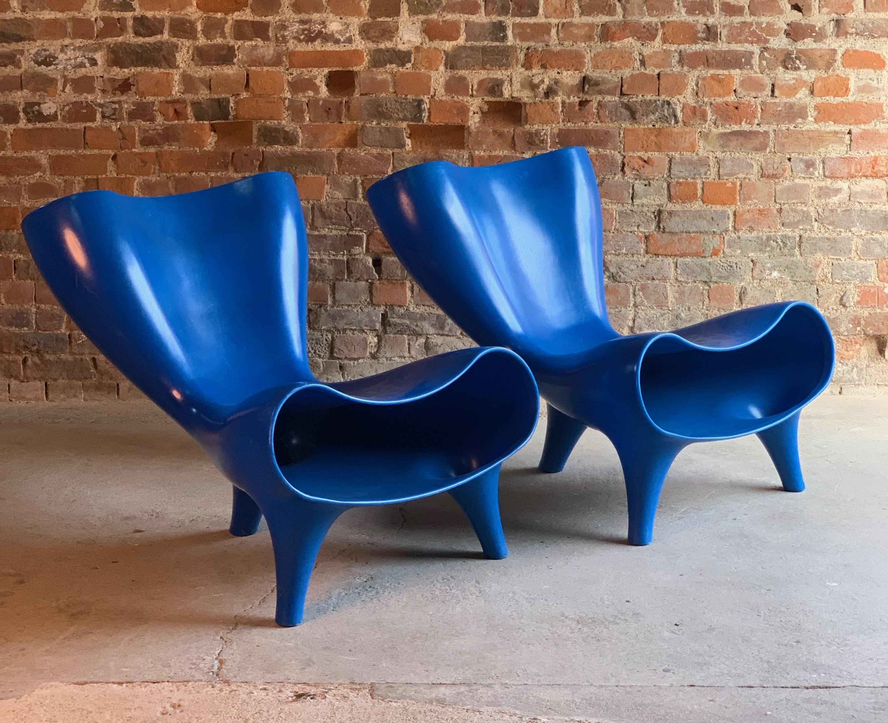 Marc Newson Electric Blue Orgone Chair, circa 1993 3