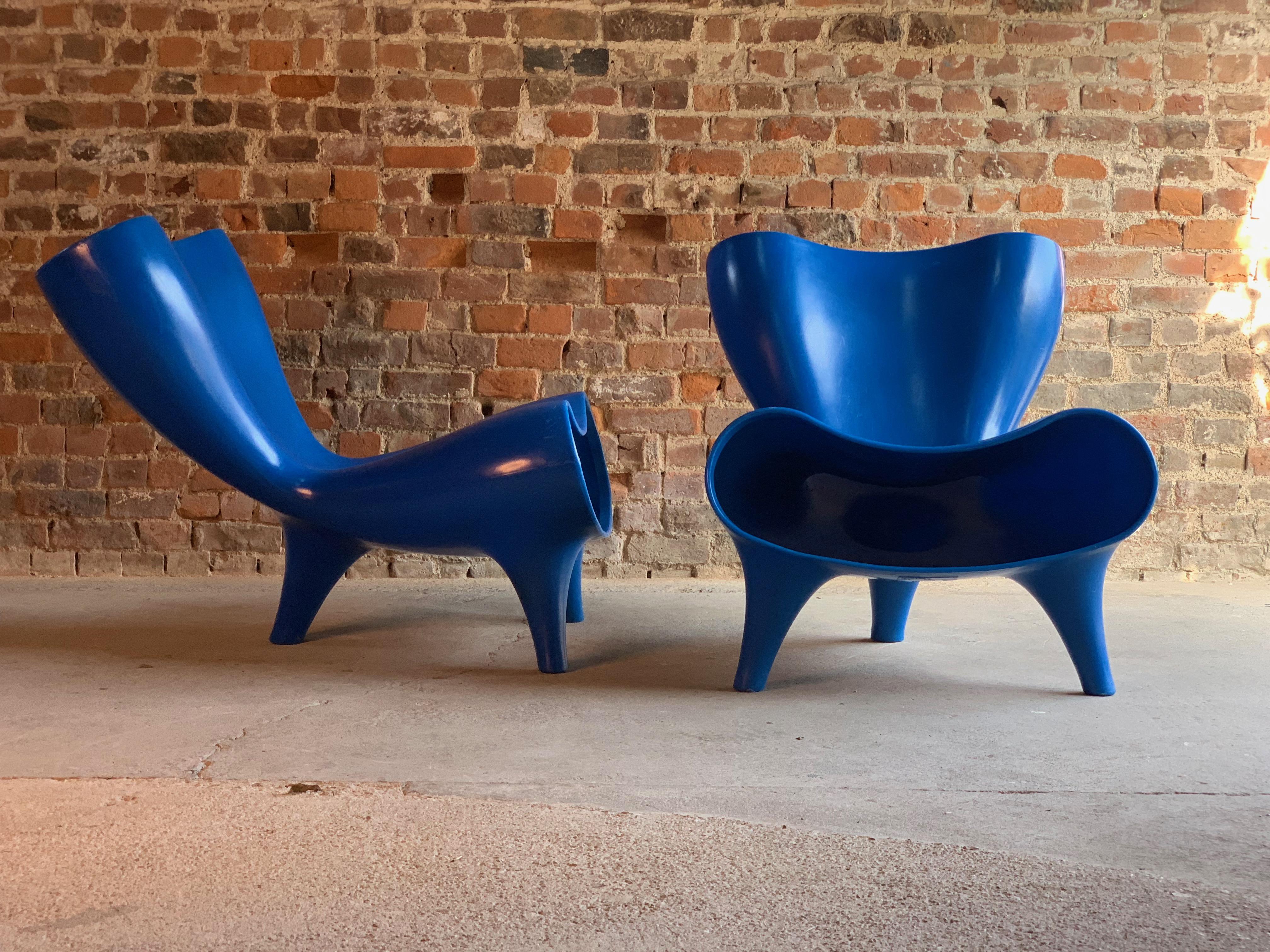 Marc Newson Electric Blue Orgone Chair, circa 1993 In Good Condition In Longdon, Tewkesbury