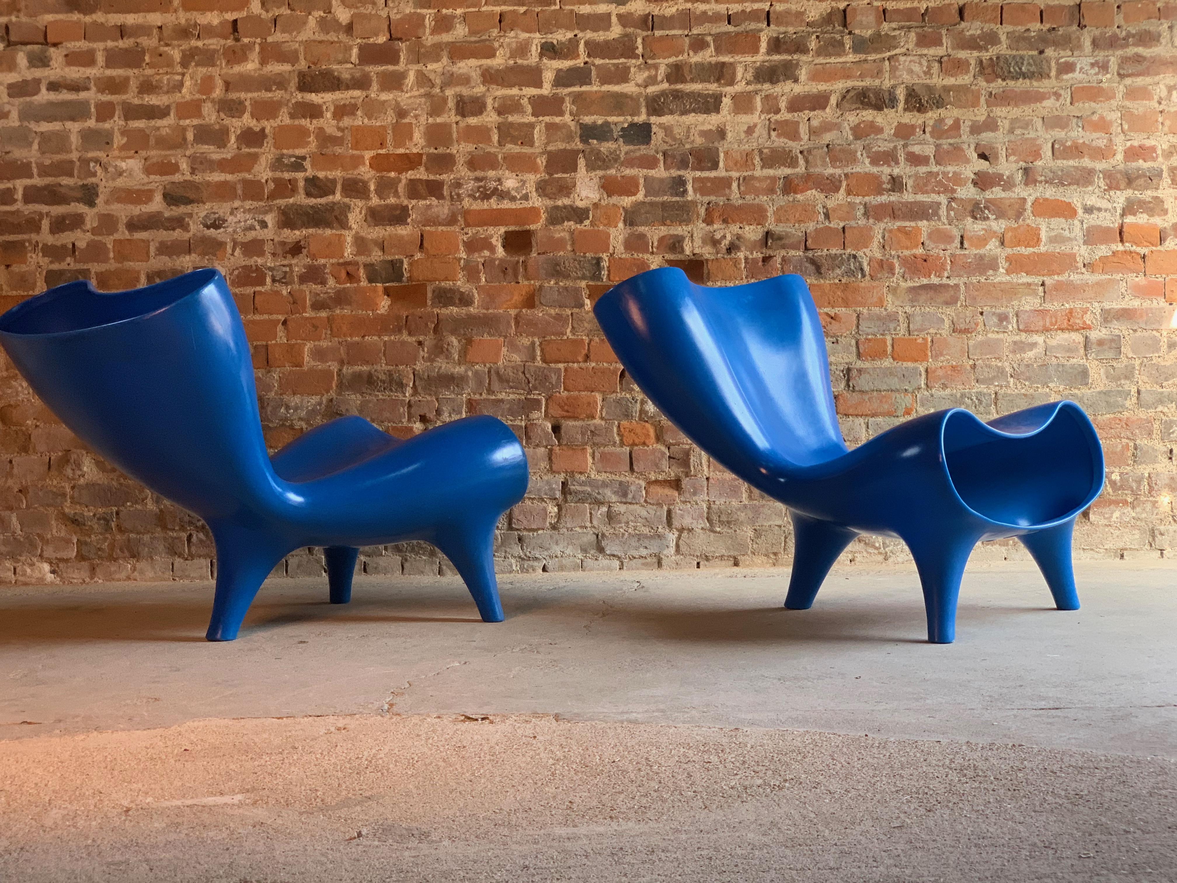 Plastic Marc Newson Electric Blue Orgone Chair, circa 1993