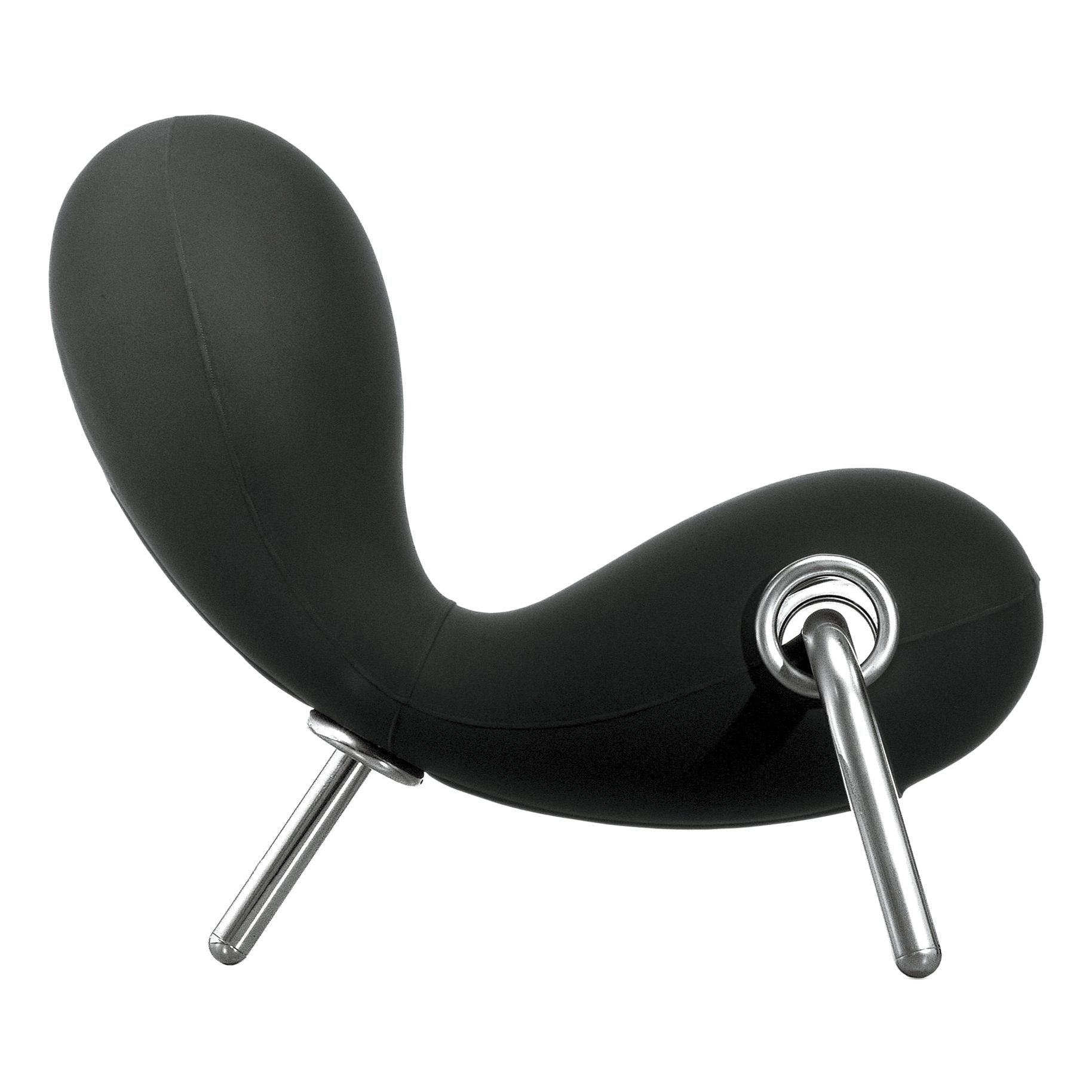 For Sale: Black (X54_BIELASTICO_ black) Marc Newson Embyro Armchair in Chromed Steel and Fabric Upholstery by Cappellini
