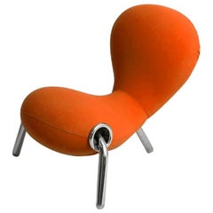 Fauteuil Embyro de Marc Newson en tissu orange par Cappellini