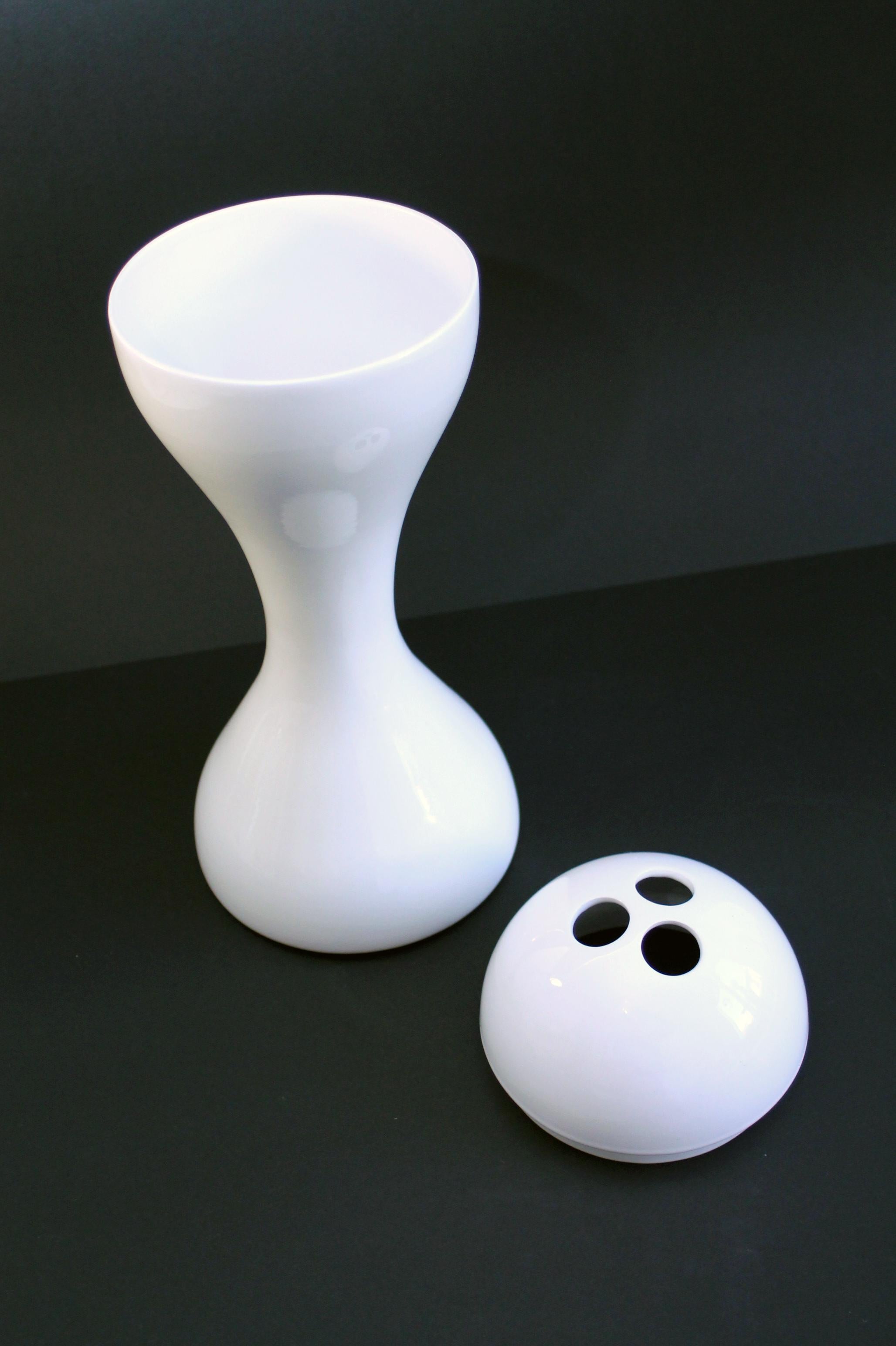 Verre de Murano Marc Newson pour Cappellini  1992 Vase italien en céramique blanche (40hx14cm) Pristine !