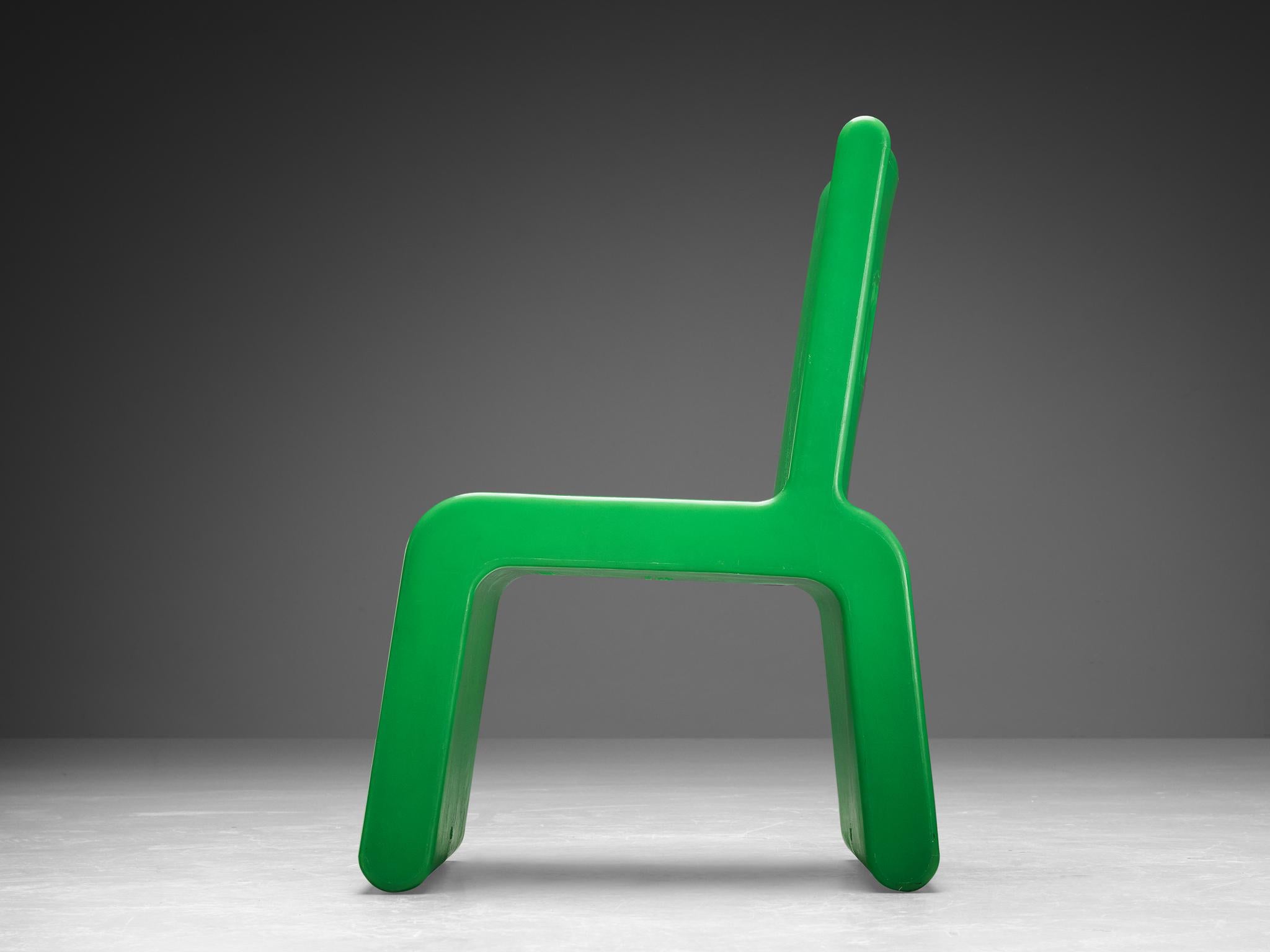 Belgian Marc Newson 'Kiss the Future' Chair in Green Molded Polypropylene  For Sale