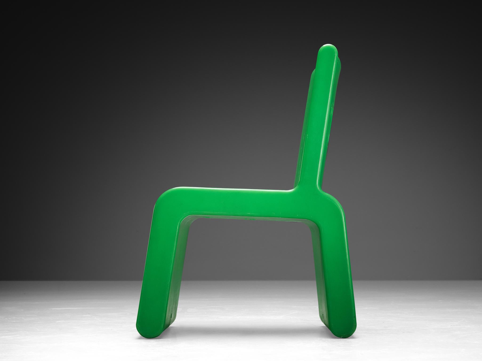 Belgian Marc Newson 'Kiss the Future' Chair in Green Molded Polypropylene For Sale