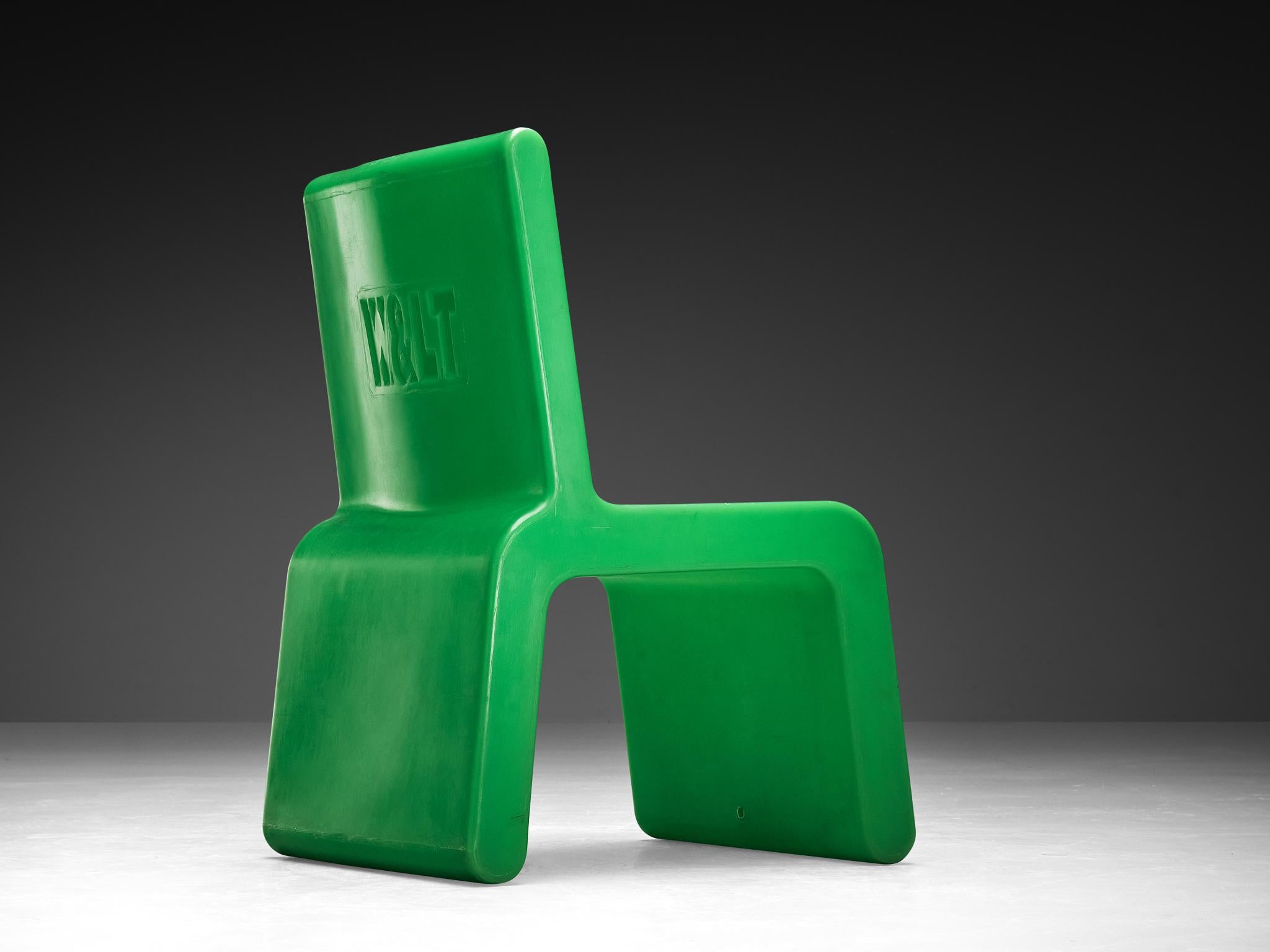 Marc Newson 'Kiss the Future' Chair in Green Molded Polypropylene In Good Condition For Sale In Waalwijk, NL