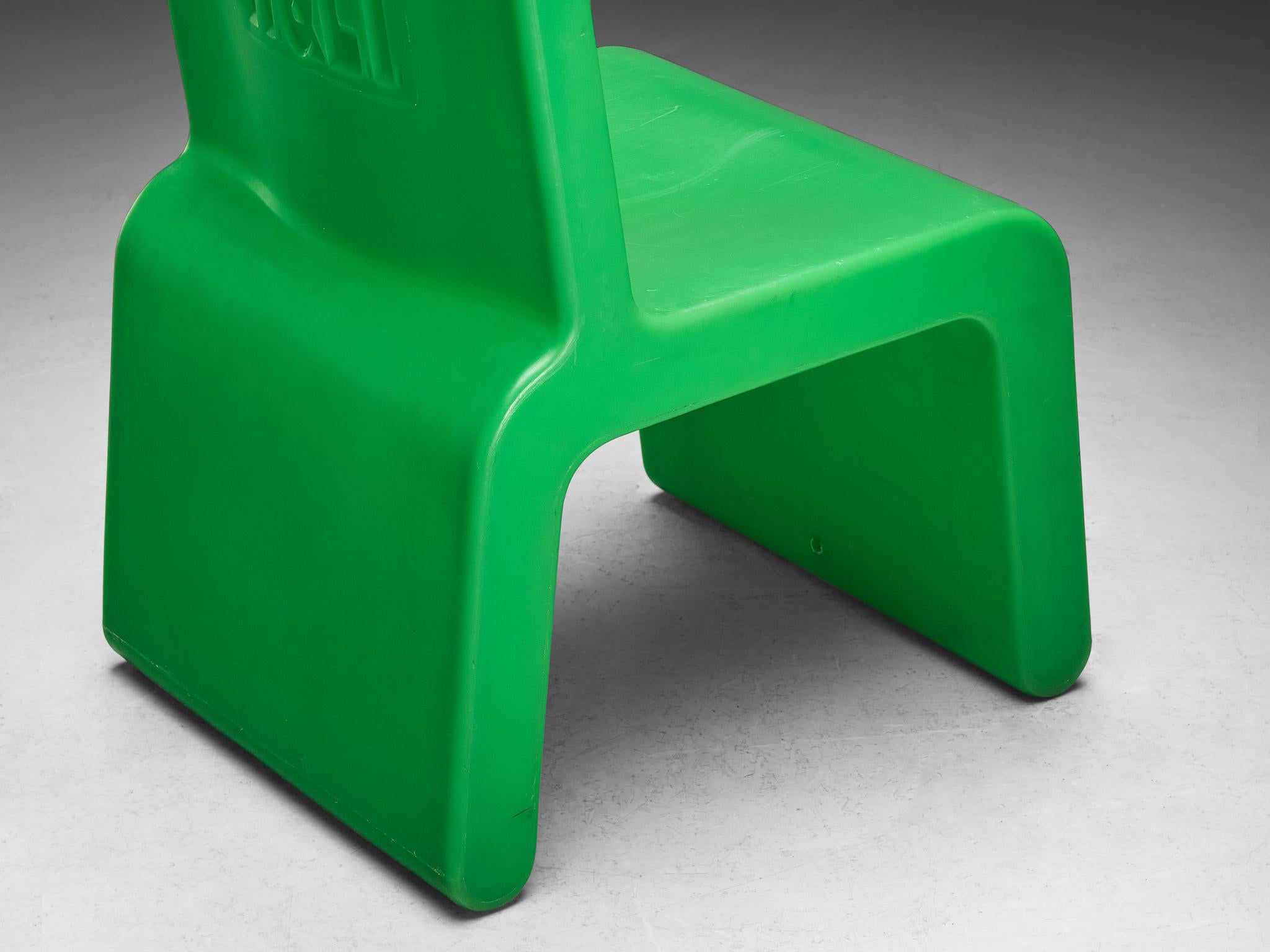 Late 20th Century Marc Newson 'Kiss the Future' Chair in Green Molded Polypropylene  For Sale