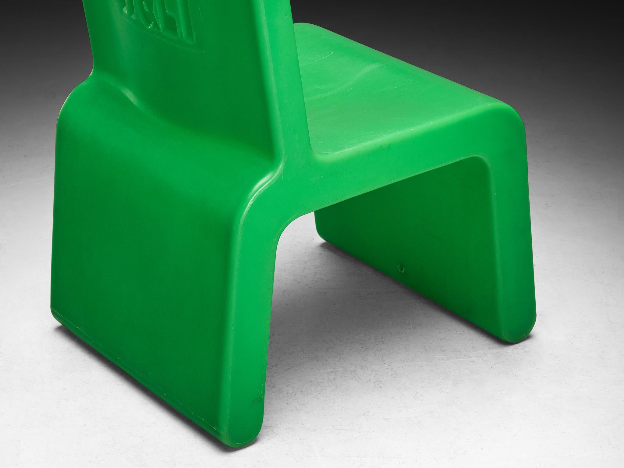 Late 20th Century Marc Newson 'Kiss the Future' Chair in Green Molded Polypropylene For Sale