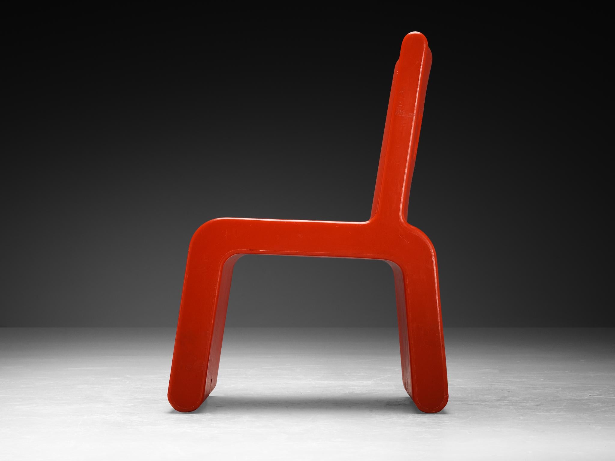 Belga Sedia 'Kiss the Future' di Marc Newson in polipropilene stampato rosso in vendita