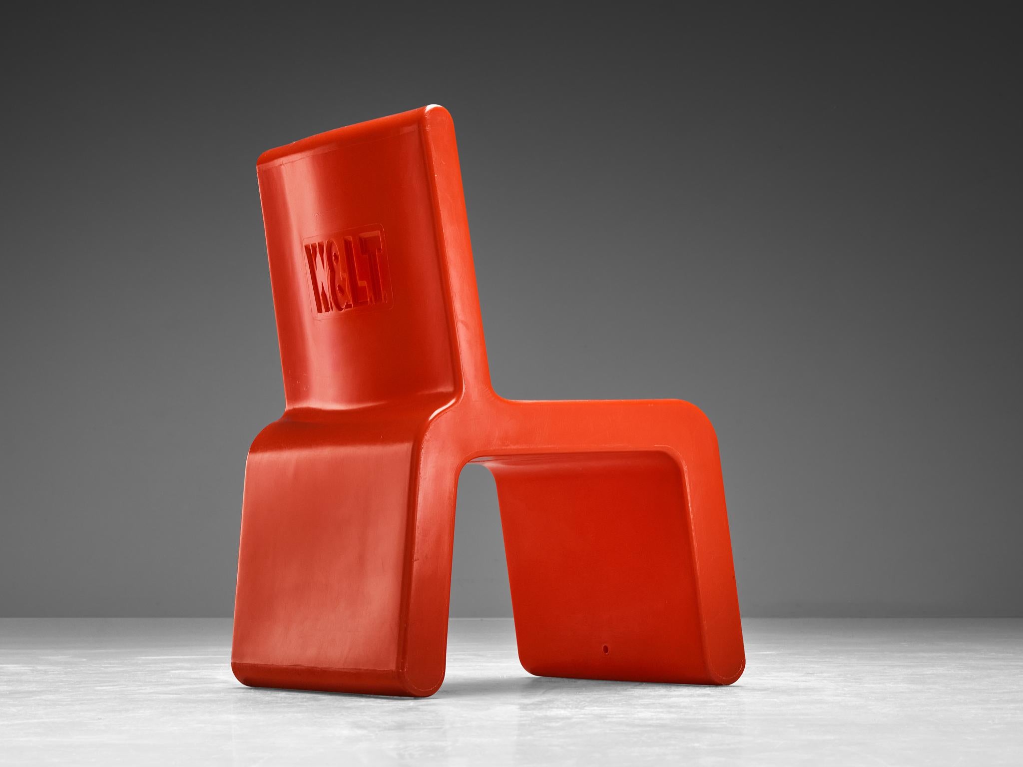 Late 20th Century Marc Newson 'Kiss the Future' Chair in Red Molded Polypropylene  For Sale