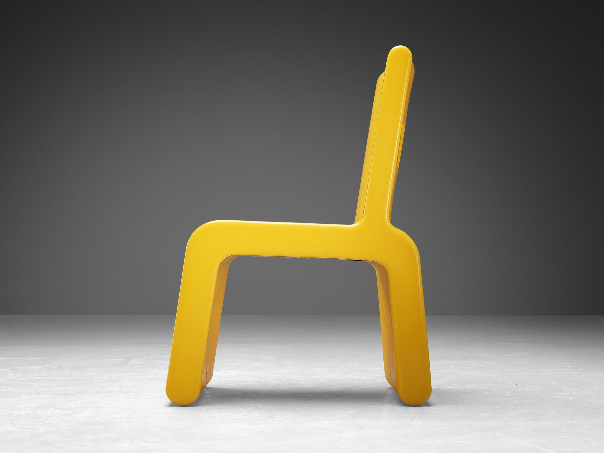 Belgian Marc Newson 'Kiss the Future' Chair in Yellow Molded Polypropylene  For Sale
