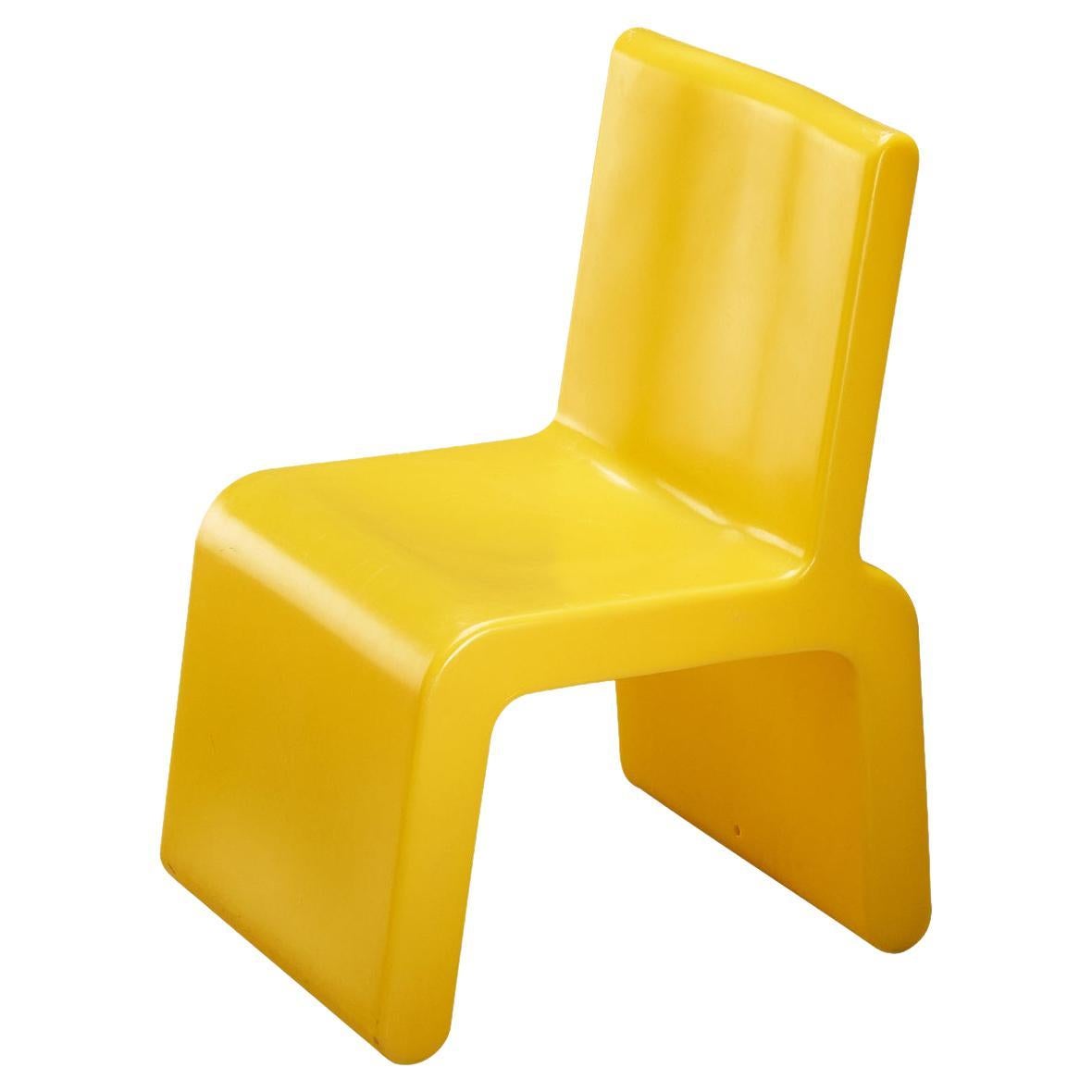 Marc Newson 'Kiss the Future' Chair in Yellow Molded Polypropylene  For Sale