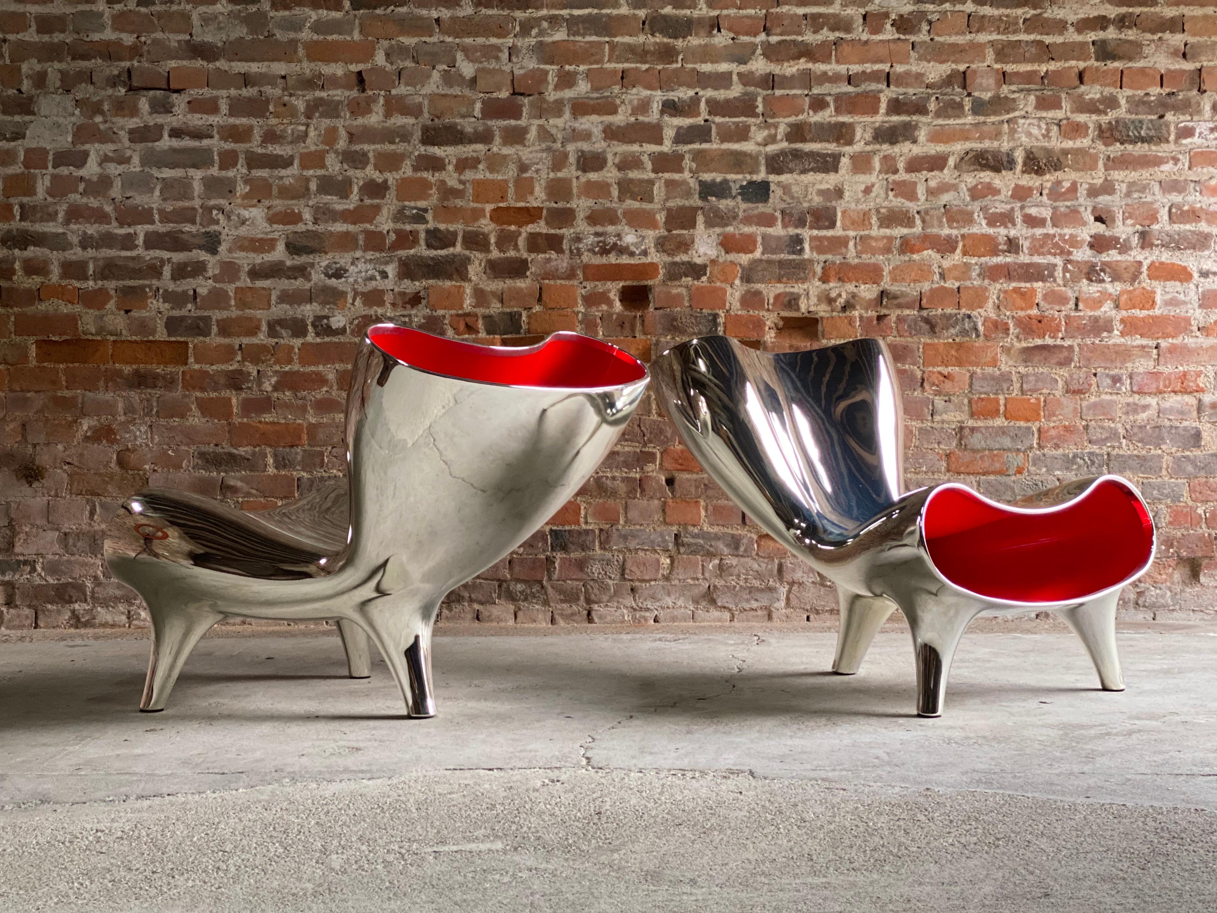 Plastic Marc Newson Lockheed Design Orgone Chairs Matching, Pair, circa 1993