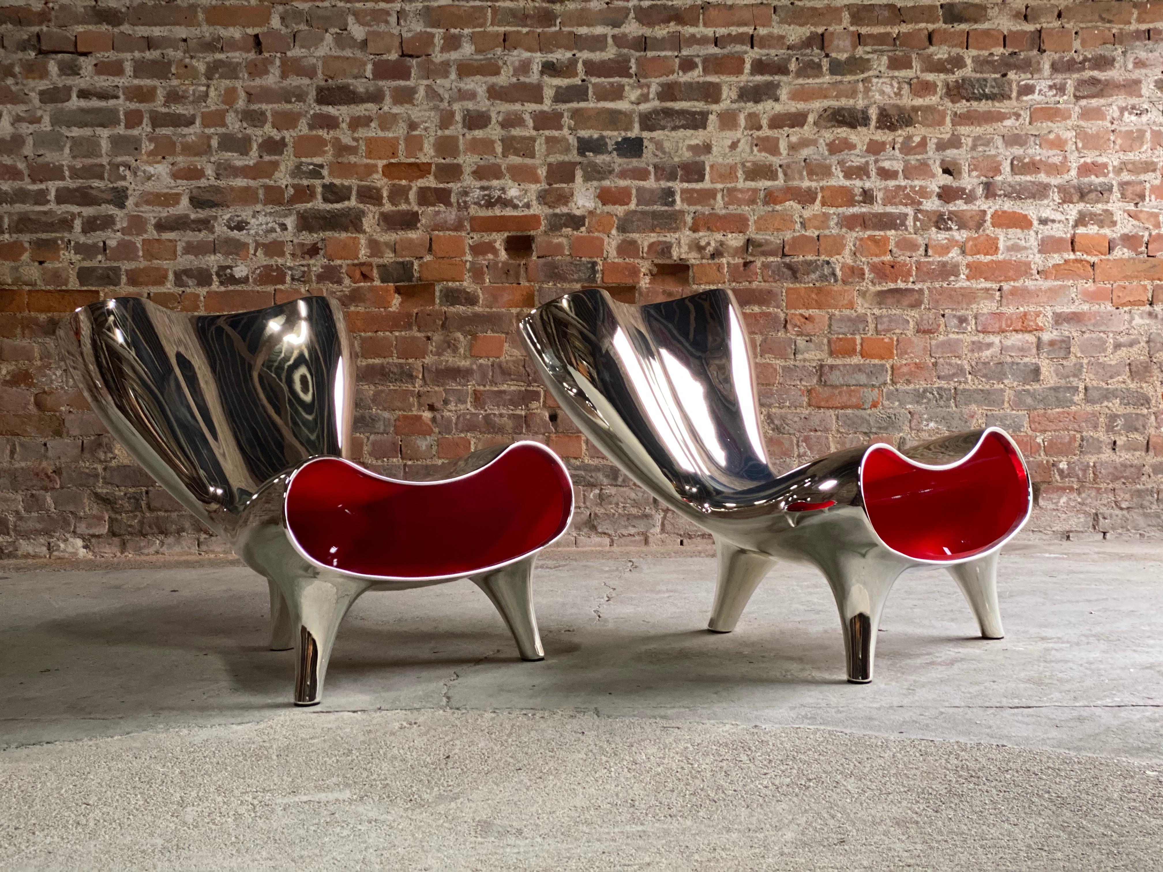 Marc Newson Lockheed Design Orgone Chairs Matching, Pair, circa 1993 3