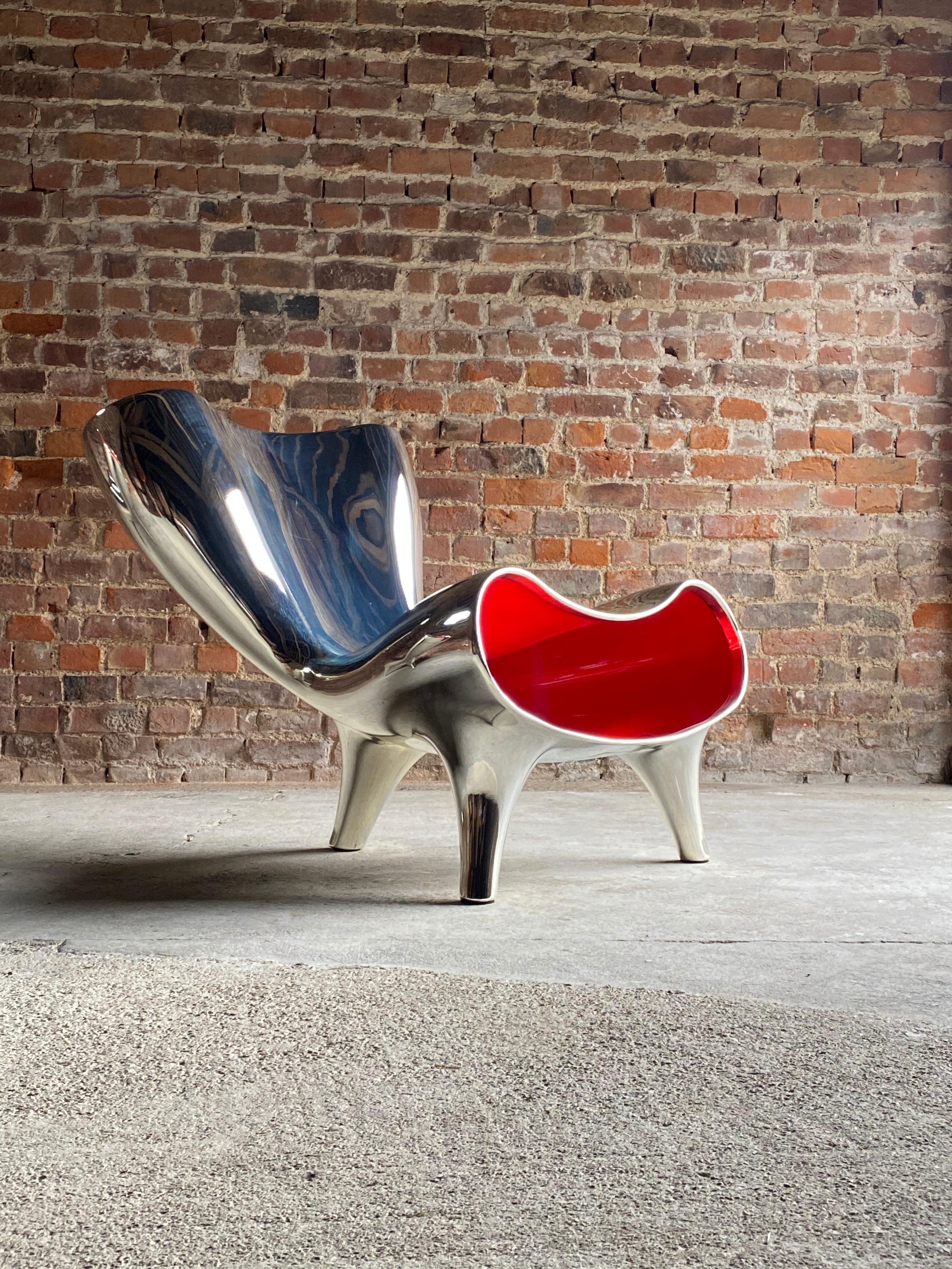 Marc Newson Lockheed design chrome Orgone chairs, circa 1993

We are delighted to offer a unique opportunity to purchase a rare pair of Chrome finish Orgone chairs after the original Lockheed design by Marc Newson circa 1993 finished in chrome